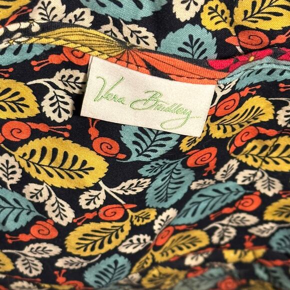 Vera Bradley Happy Snails Quilted Tote Bag Multicolor Floral Shoulder Purse OS - Picture 4 of 9
